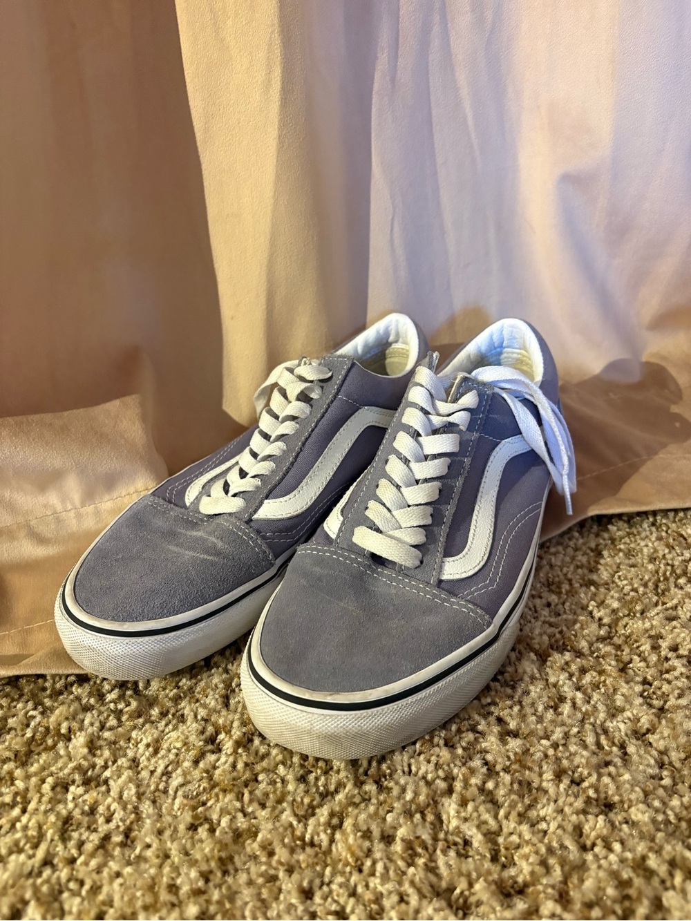 Vans Old Skool Low-Top Sneakers in Lavender Gray with White Stripe